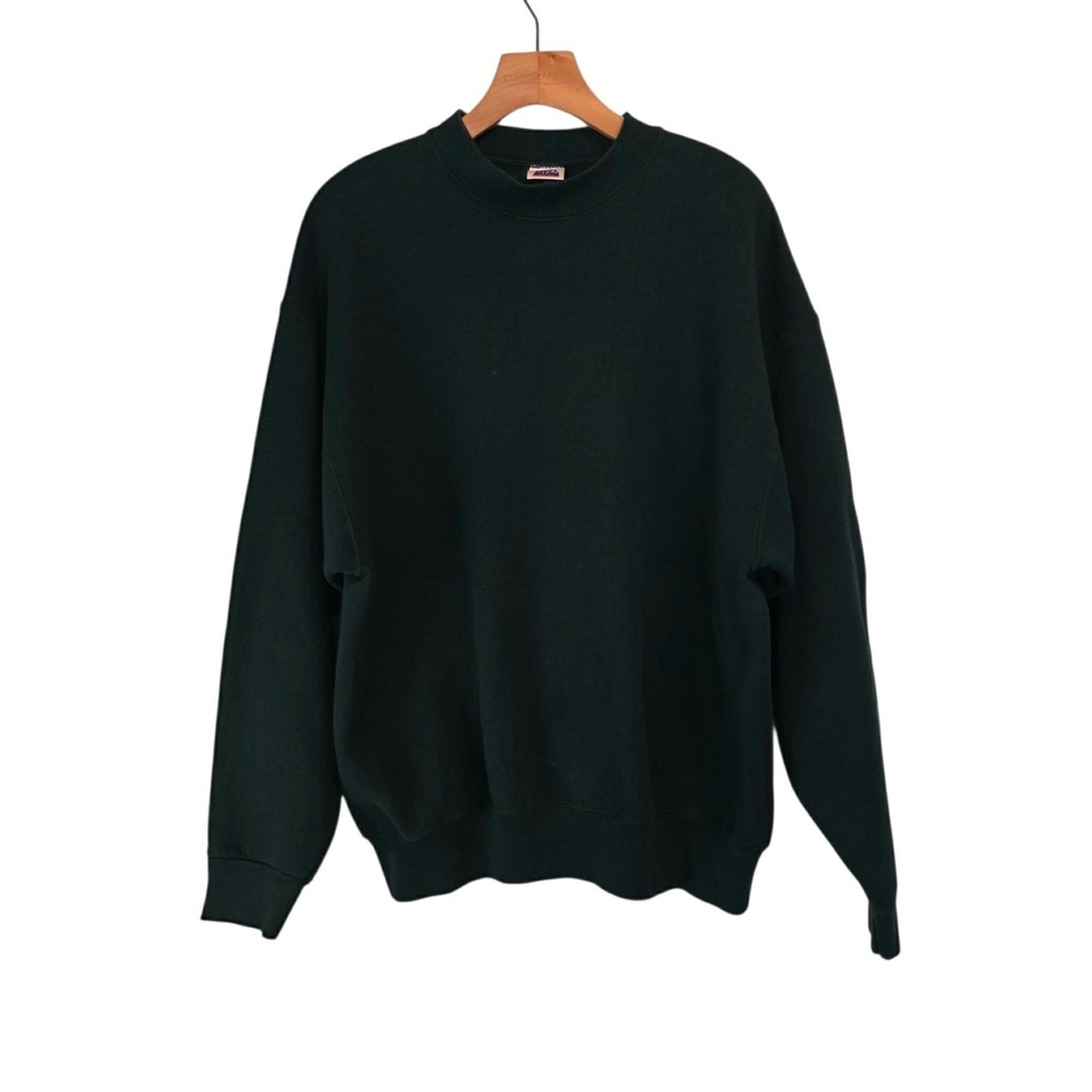 Vintage Blank BVD Sweatshirt Premium Crewneck‎ Green 90s Pullover Mens XL